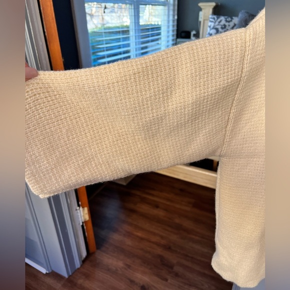 NWT Pilcro Anthropologie One Size Open Front Ivory Cream Cardigan Sweater - Picture 4 of 9